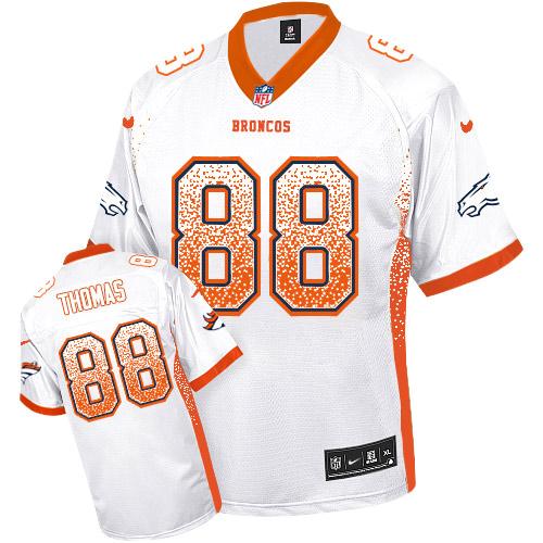 Nike Broncos #88 Demaryius Thomas White Men's Stitched NFL Elite Drift Fashion Jersey - Click Image to Close